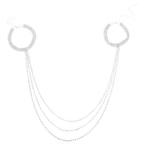 WRITWAA Quastenarmkette Strass-Handschmuck Armkettenschmuck für Damen Armkette Armband Handkettenarmband Boho-Hochzeitsschmuck Armkette Schmuck Körperkettenarmband Strasssteine Silber von WRITWAA