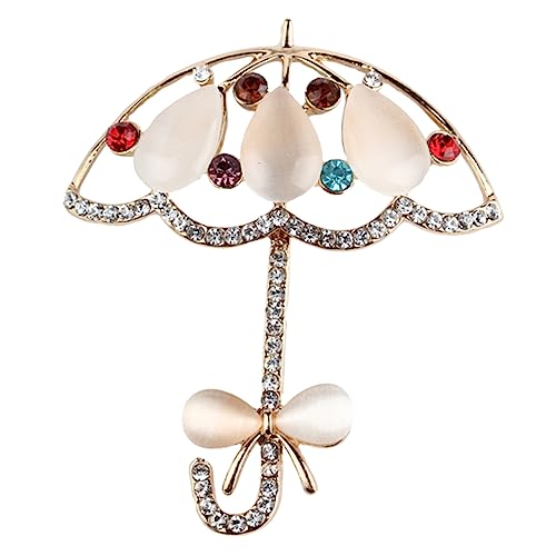 WRITWAA Regenschirm Brosche Für Damen Strass Anstecknadel Metall Pin Für Kleidung Dekoration Für Festliche Anlässe von WRITWAA