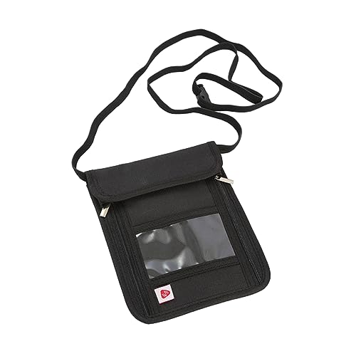 WRITWAA Reise Nacken Geldbörse Mit RFID-Schutz Multifunktionale Halterung Für Reisepass Und Wichtige Dokumente Für Flugreisen Und Festivals Schwarz von WRITWAA