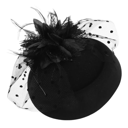 WRITWAA Kleiner Hut Haarspange mit Blume und Federdesign für Damen Kopfschmuck Accessoire für Partys und Festivals Retro Haarspange für Schicke Frisuren und Kostüme von WRITWAA