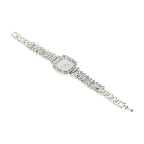 WRITWAA Rhinestone Damenarmbanduhr Stilvolle Verstellbare Uhr für Frauen Quarzuhr mit Dekorativem Design für Büro und Freizeit Silber von WRITWAA