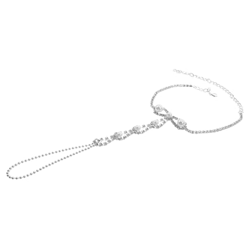 WRITWAA Rhinestone Fußkette für Frauen Sommer Fußschmuck mit Zehenring für Hochzeiten Strand und Partys Hochwertige Handgefertigte Fußkette Silber für Brautaccessoires von WRITWAA