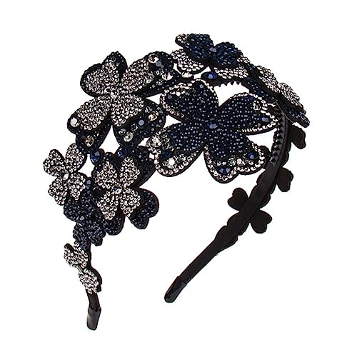 WRITWAA Strass Stirnband Haarschmuck Elastisch Für Damen Mit Kristallverzierungen Vintage Retro Haarband Kopfbedeckung Für Party Und Alltag von WRITWAA