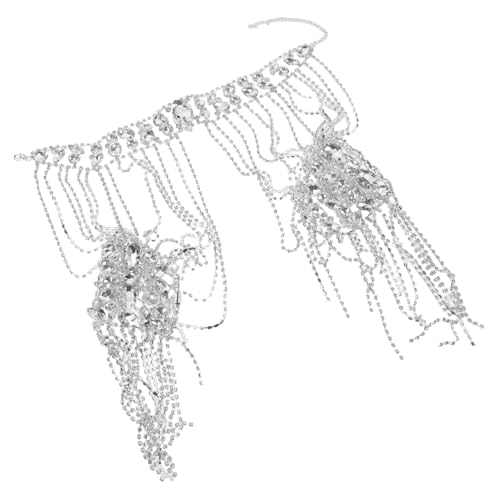 WRITWAA Rhinestone Schulterkette mit Fransen Schimmernde Körperkette für Frauen Stilvoller Brautschmuck Schulter-accessoire Glitzernde Party Hochzeitskette Stilvolle Damen Schmuck-design von WRITWAA