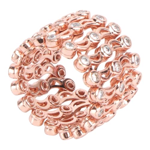 WRITWAA Verstellbarer Damenring Armband 2 in 1, Kupfer Silber, Strass, Golden, FüR Hochzeit Und Party von WRITWAA