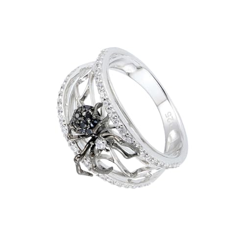 WRITWAA Ring Spinnennetz Ringspinne Heiligen Trendige Ringe Partyringe Halloween Schaukelring Bandringe Perlenringe Fingerring Knöchelringe Schmuck Weiß Europäisch Und Amerikanisch von WRITWAA