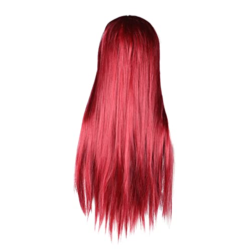 WRITWAA Rote Perücke Mit Fransen Lange Glatte Synthetische Perücke Für Frauen Halloween Party Cosplay Aus Hochtemperaturfasern WRITWAA Rote Perücke Mit Fransen Lange Glatte Synthetische Perücke Für Frauen Halloween Party Cosplay Aus Hochtemperaturfasern von WRITWAA