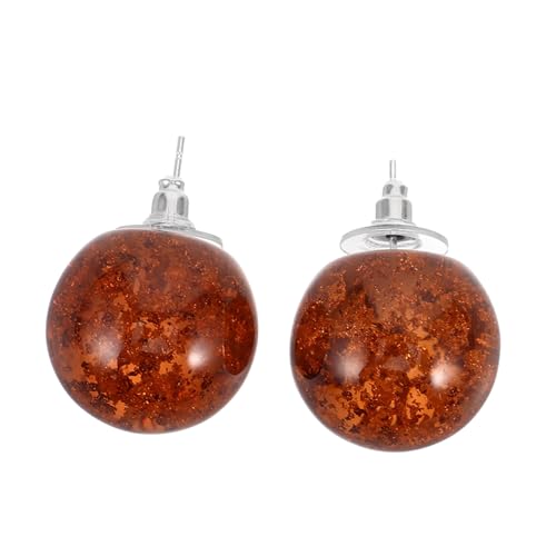 WRITWAA Rote Resin Kugel Ohrstecker Leicht Komfortabel Minimalistisch Damen Schmuck Für Alltag Herbst Winter Stilvolle Piercing Jewelry von WRITWAA