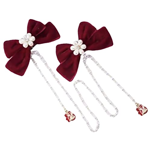 WRITWAA Perlen Haarspange Mit Schleife Für Frauen Mädchen Kettendesign Haarschmuck Für Hochzeit Party Geburtstag Passend Für Dickes Und Dünnes Haar von WRITWAA