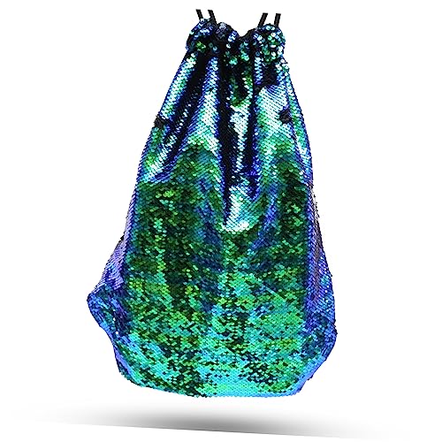 WRITWAA Pailletten-Tasche Grün Mit Kordelzug Turnbeutel Aus Strapazierfähigem Material Innentasche Für Kleinigkeiten Geflochtener Riemenzug Geeignet Für Spaziergänge Und Aktivitäten von WRITWAA