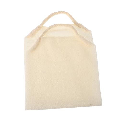 WRITWAA Rückenpeeling Badetuch Peeling Handtuch Mit Griffen Peeling Duschtuch Körperpeeling Handtuch Peeling Handtuch Peeling Waschlappen Mit Griffen Körperpeeling Tuch Beige von WRITWAA