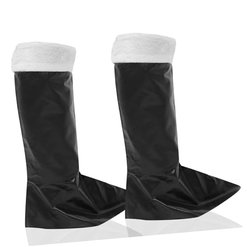 WRITWAA Santa Claus Stiefelüberzieher aus Hochwertigem Leichte Langlebige Weihnachtsdeko Passend für Santa Kostüm Festliche Western Dekoration Weihnachtsstiefel Attrappe von WRITWAA