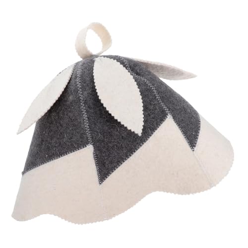 WRITWAA Saunahut aus Hitzebeständigem Wollfilz Leicht und Tragbar Kreativer Blattform Design für Damen und Herren für Dampfbad und Sauna Schützt Kopf vor Überhitzung und Haarschäden von WRITWAA