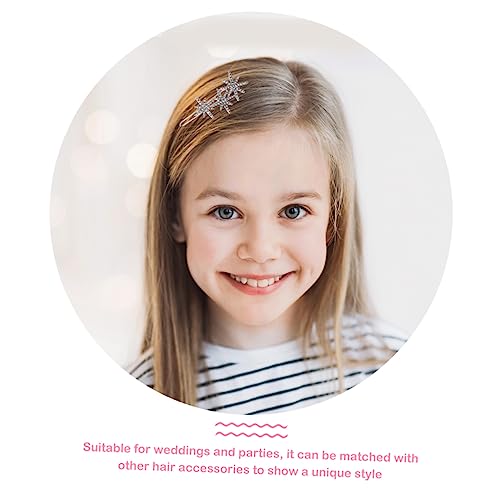 WRITWAA Schicke Alloy Haarklammern mit Funkelnden Strasssteinen Silberne Schneeflocken und Stern Designs Rutschfeste Haarschmuck Accessoires für Damen Festliche Weihnachts Haarspangen als von WRITWAA