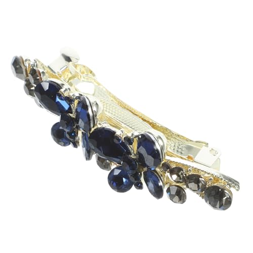 WRITWAA Schleife Haarnadel Bögen Mädchen Haarschmuck für Damen Strasshaarbarrette Haarspange mit Strasssteinen Haarschmuck aus Strass Feder-Haarspange mit Strass Zinklegierung Blau von WRITWAA