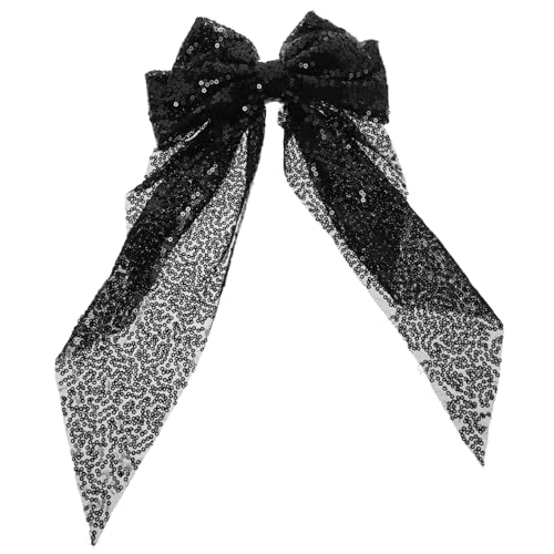WRITWAA Sequin Haarspange Mit Oversized Schleife Glitzernde Haarklammer Für Mädchen Funkelndes Haaraccessoire Für Modische Pferdeschwänze Elegante Und Verspielte Haarschmuck- Für von WRITWAA