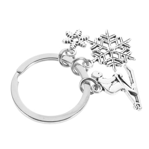 WRITWAA Schlüsselanhänger Aus Metall Mit - Und Schneeflocken- Für Autoschlüssel Dekorativer Handtaschen-charm Ski-accessoire von WRITWAA
