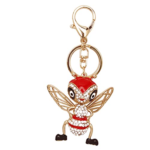 WRITWAA Bienen Schlüsselanhänger Metall Süßer Cartoon Bienen Für Taschen Rucksäcke Und Schlüssel Praktische Und Dekorative Schlüsselring-Dekoration Mit Strass von WRITWAA