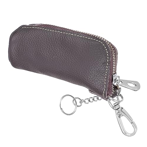 WRITWAA Münzbeutel Aus Pu-Leder Mit Metallhaken Und Reißverschluss Schlüssel Und Kleingeldtasche Für Autoschlüssel Ringe Und Münzen Für Herren Und Damen Kompakt Und Handlich von WRITWAA