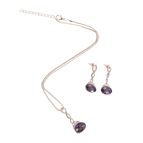 WRITWAA Schmuckset Damen Teiliges Brautschmuck mit Tropfen Ohrringen und Anhänger Halskette Langlebiges Material für Hochzeit Party Abschlussball Eleganter Modeschmuck in Goldfarbe von WRITWAA