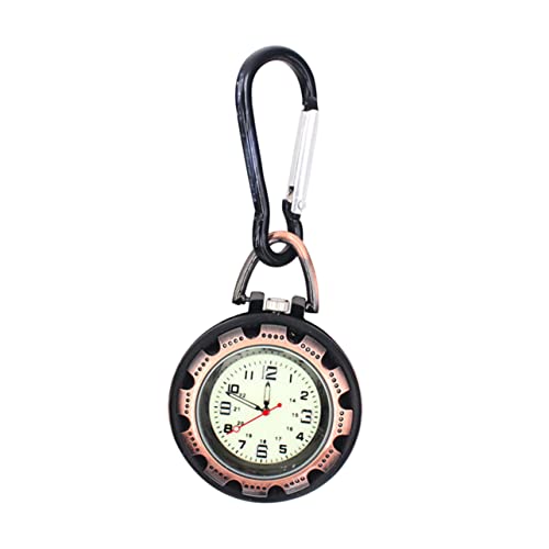 WRITWAA Clip Karabiner Uhr Mit Taschenuhr-Funktion Robuste Und Tragbare Multifunktionsuhr Für Outdoor-aktivitäten Wie Wandern Und Camping Farbe Rot Karabinerfarbe Variabel von WRITWAA