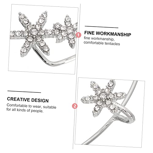 WRITWAA Schneeflocken Ohrklammer mit Funkelnden Kristallen Leichter Clip Ohrhaken Modischer Schmuck für Damen und Mädchen Komfortabel Abnehmbar Elegantes Design für Besondere Anlässe von WRITWAA