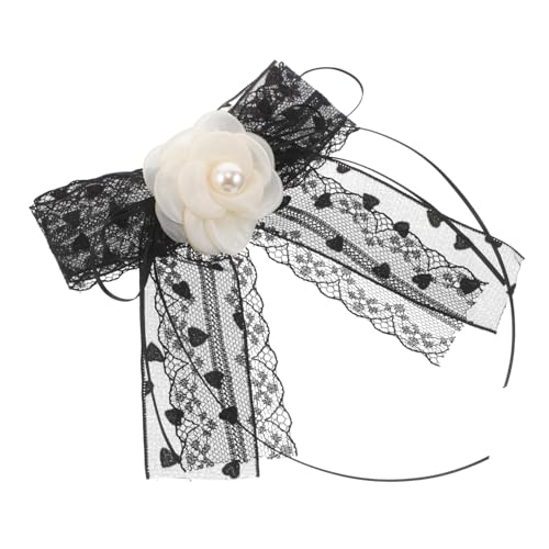WRITWAA Schwarze Spitzen-schleifenbrosche Damen Vintage Bow Tie Anstecknadel mit Netzband Lolita-brosche für Kleider Pullover Westen und Festliche Outfits von WRITWAA