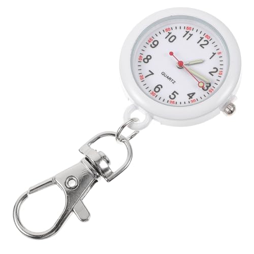 WRITWAA Schwesterntisch Zubehör Dekorative Krankenschwesteruhr Uhr Für Männer Schlüsselanhänger-Uhr Brosche-taschenuhr Hängendes Kind Frau Kieselgel Weiß Elektronisch von WRITWAA
