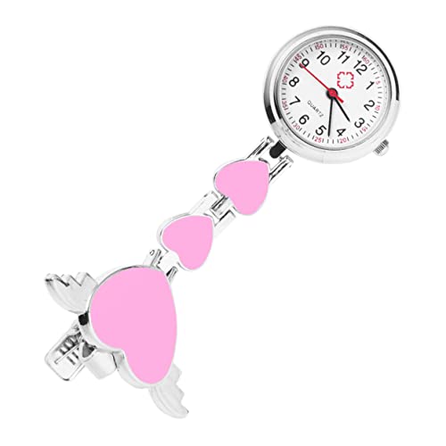 WRITWAA lilienopfer heizdecke füsse eincremehilfe klamoten Uhr für Krankenschwester schwesternuhr mit Clip ansteckuhren für Pflege Herzförmig Taschenuhr Stift Geschenk Fräulein Anschauen von WRITWAA