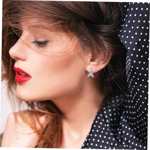 WRITWAA Silber Ohrstecker Damen Eiffelturm Design Leichtes Romantisches Ohrschmuck Weißgold Modische Ohrstecker für Alltag Party und Besondere Anlässe von WRITWAA