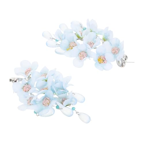 WRITWAA Silberne Herz Blumen Ohrhänger mit Quaste Verspieltes Design für Sommerurlaub Brautschmuck Ohrringe Stilvolle Geschenkidee für Hochzeit und Weihnachtsfeier von WRITWAA