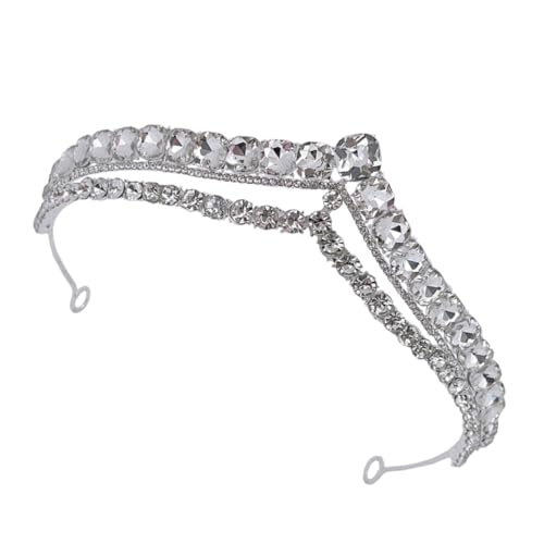 WRITWAA Silberne Kristallkrone Braut Tiara Leichtes Haaraccessoire für Hochzeit Party Bankett Festliche Anlässe Mädchen Schmuck von WRITWAA
