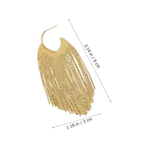 WRITWAA Silberne Lange Quastenohrringe Damen Geometrisch Modisch Leichte Tropfenohrringe mit Stilvollem Design Geeignet für Teenager Mädchen und Besondere Anlässe von WRITWAA