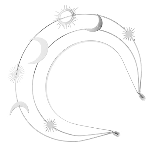 WRITWAA Silberne Sternen Mond-haarreif Damen Kopfstück für Hochzeit Party Kostüm Handgefertigtes Dreischichtiges Göttliches -accessoire Leicht und Komfortabel als von WRITWAA