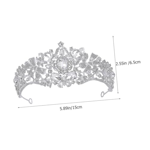 WRITWAA Silberne Strass Tiara Braut Haarschmuck Diadem für Hochzeit Geburtstag Party Damen Brautschmuck Festlich Eleganter Kopfschmuck von WRITWAA