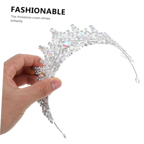 WRITWAA Silberne Strasskrone Haarschmuck für Damen und Mädchen Komfortables Stirnband Funkelnde Tiara für Hochzeit Geburtstag Party Braut und Festliche Anlässe Königliches Accessoire für von WRITWAA