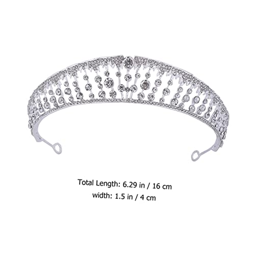 WRITWAA Silberne Tiara für Frauen Braut Haarschmuck mit Strasssteinen Hochzeits Kopfschmuck Accessoire aus Vielseitig für Hochzeit Party Fotoshooting Geeignet von WRITWAA