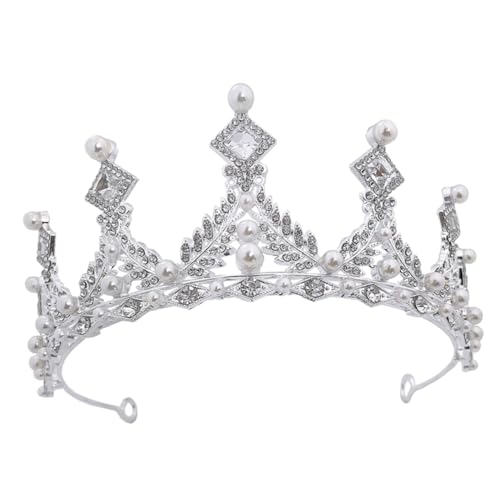 WRITWAA Silberweißes Braut Tiara Kristallkrone Stirnband Eleganter Damen Haarschmuck für Hochzeit Geburtstag Festbankett Party und Cosplay Feiner Kopfschmuck für Braut und Festliche von WRITWAA
