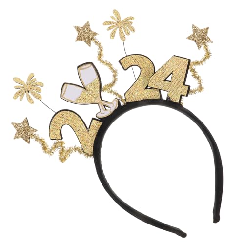 WRITWAA Silvester Haarreif mit Pailletten Happy Year Party Kopfschmuck für Neujahrsfeier und Karneval Dekoratives Stirnband für Erwachsene und Teens von WRITWAA