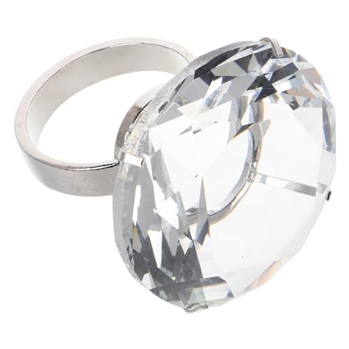 WRITWAA Simulierter Großer Deko Ring Transparent Eleganter Hochzeitsschmuck Vielseitige Party und Verlobungsdeko Glitzernder Diamantring für Romantische Hochzeitskulissen von WRITWAA