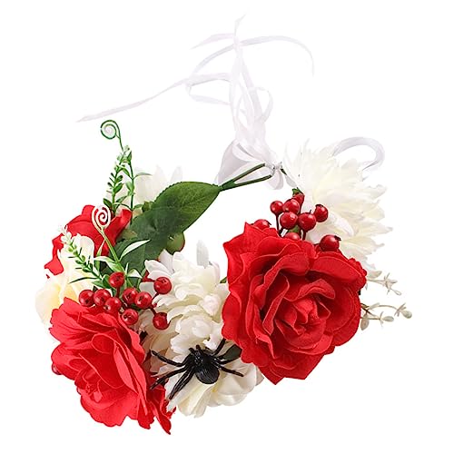 WRITWAA Simulierter Roter Beeren Blumenkranz Haarreif Weihnachts und Halloween Kopfschmuck für Frauen Festliches Stirnband für Hochzeiten Partys Fotografie und Kostümveranstaltungen von WRITWAA