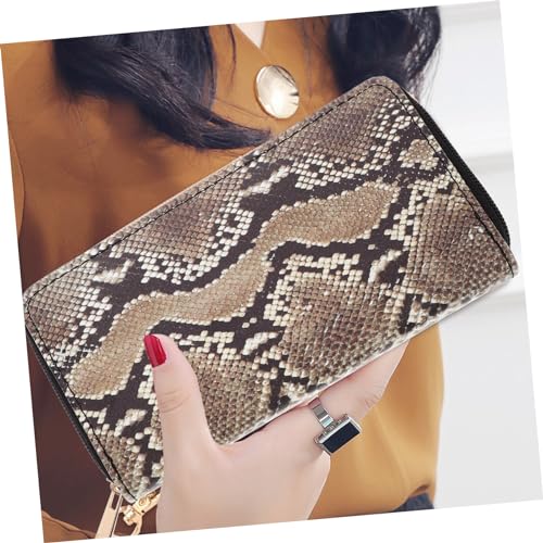 WRITWAA Snakeskin Muster Damen Geldbörse Kartenetui Handgelenktasche Kleine Clutch Portemonnaie für Alltag Party und Shopping von WRITWAA