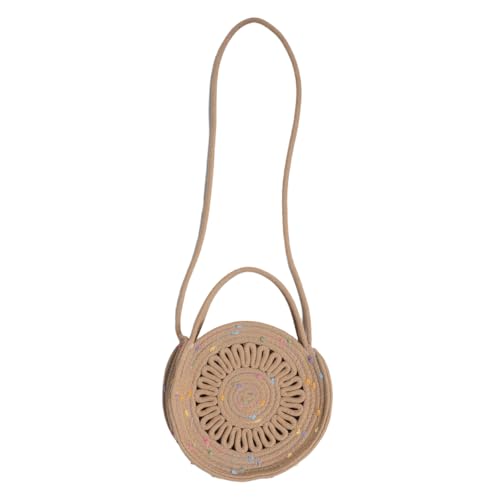 WRITWAA Sommer Crossbody Bag Damen Mini Umhängetasche aus Gewebtem Baumwollseil Boho Stil Handtasche mit Verstellbarem Schultergurt Leichter Begleiter für Strand Reisen und von WRITWAA