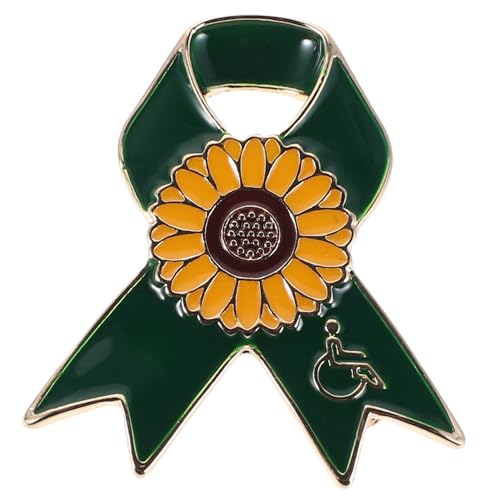 WRITWAA Sonnenblumen Anstecknadel mit Schleifenmotiv Pin für Freiwillige Brosche für Pullover und Jacken Symbolische Awareness Brosche zur Unterstützung von Menschen mit Behinderung von WRITWAA