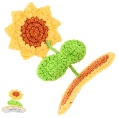 WRITWAA Sonnenblumen Haarschmuck Gehäkelte Blumen Haarspange Eisen Wolle Haarclip Styling Zubehör Für Frisuren Urlaub Anlässe von WRITWAA