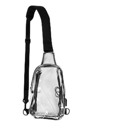 WRITWAA Klarer Sling Bag Für Damen Und Herren Wasserdichter Crossbody Bag Aus USB-ladeanschluss Transparentes Design Für Sport Reisen Und Freizeit von WRITWAA