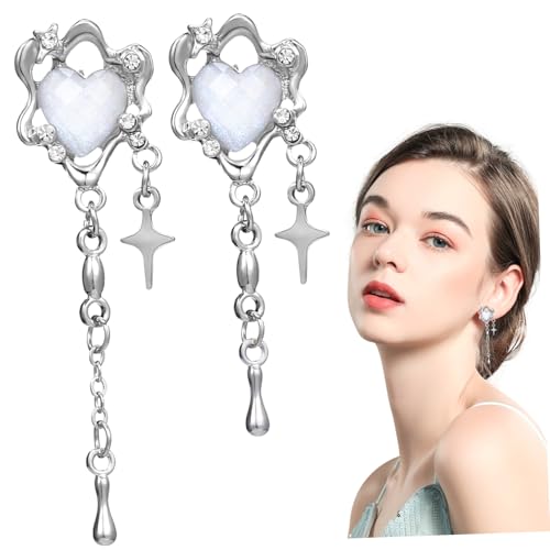 WRITWAA Statement Ohrhänger Herzförmig Dangle Ohrringe Leicht Komfortabel Damen Schmuck Für Alltag Party Hochzeit von WRITWAA