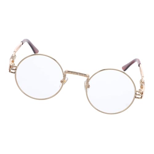 WRITWAA Steampunk -Sonnenbrille Vintage Brille Damen Modebrille Modebrillen Damen Brillenfassungen Brillengestell leichte Rahmenbrille Frauen Männer dekorative Gläser Augenrahmen Metall von WRITWAA