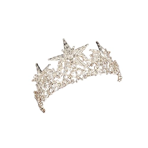 WRITWAA Sternen Haarreif Silber Glitzer Tiara-krone Für Hochzeit Party Frauen Frisur Lichtecht Material Leicht Tragbar Hingucker Schmuck Verlobung von WRITWAA