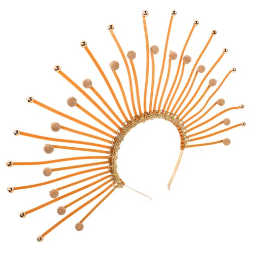 WRITWAA Stirnband Göttin Kostüm Krone Sonnentiara silberne Kopfstück Schlangenkopfschmuck Persönliches Kostüm Sonnenkostüm Göttin Kopfbedeckung Spike-Kopfbedeckung Plastik Golden von WRITWAA